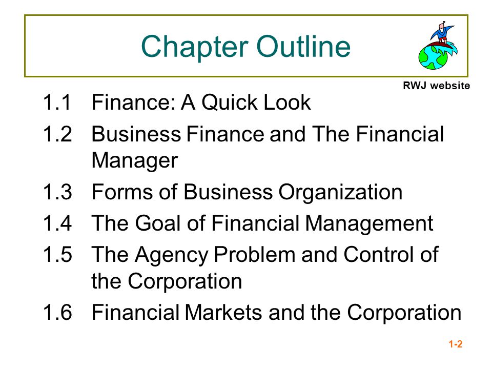 Chapter Outline 1.1 Finance: A Quick Look