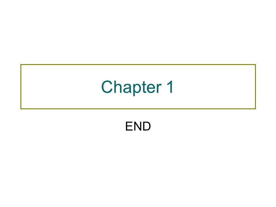 Chapter 1 END