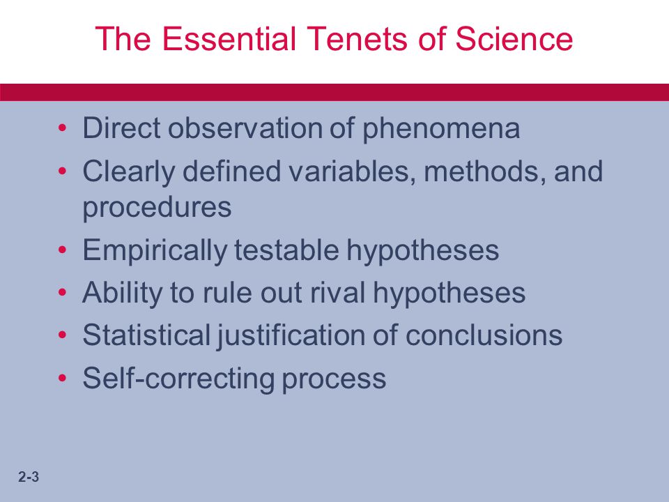 The Essential Tenets of Science
