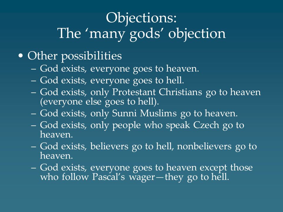 Objections: The ‘many gods’ objection