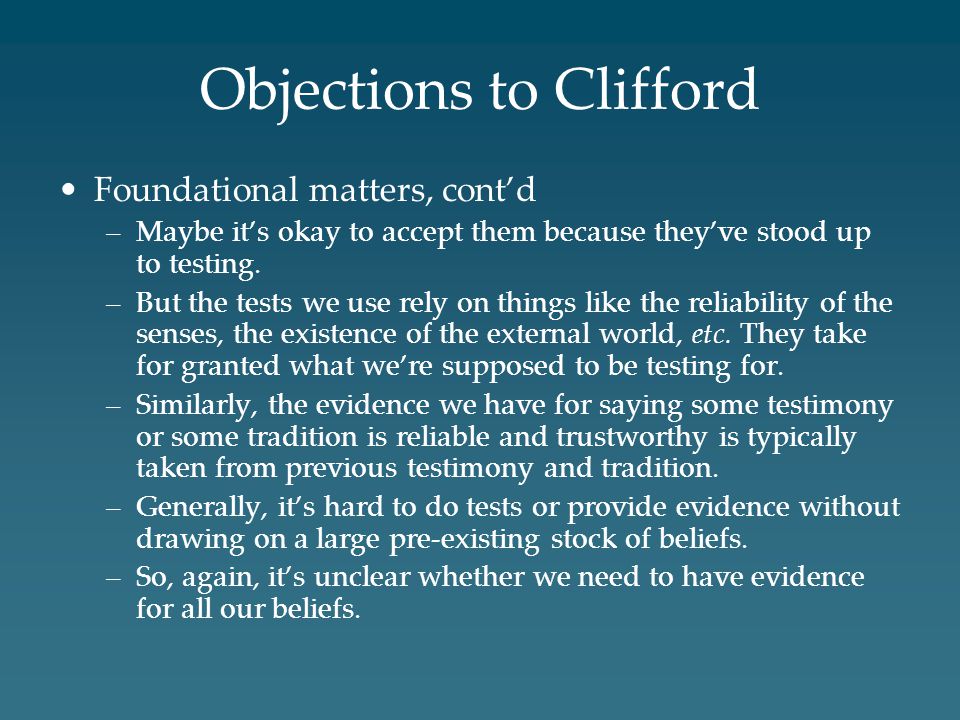 Objections to Clifford