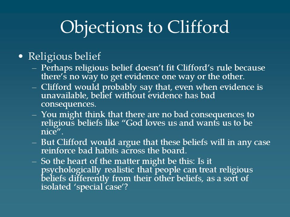 Objections to Clifford