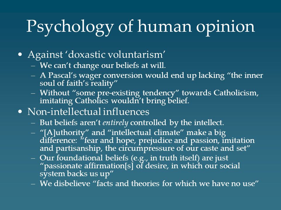 Psychology of human opinion