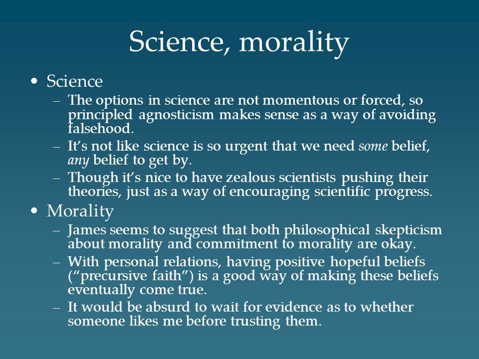 Science, morality Science Morality