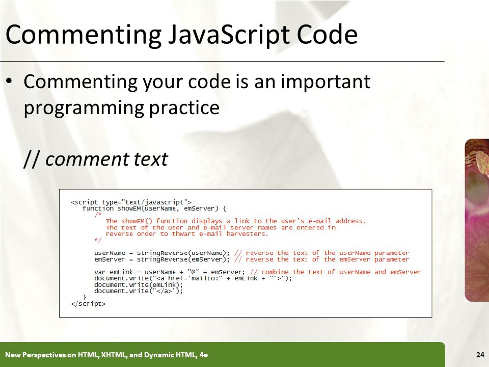 Commenting JavaScript Code