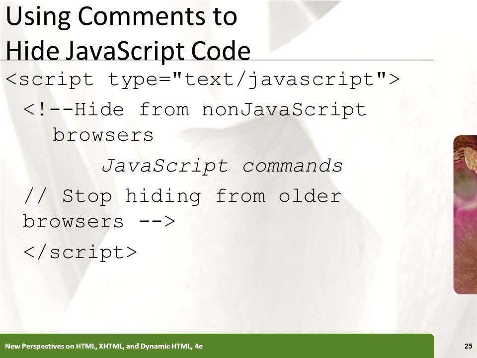 Using Comments to Hide JavaScript Code