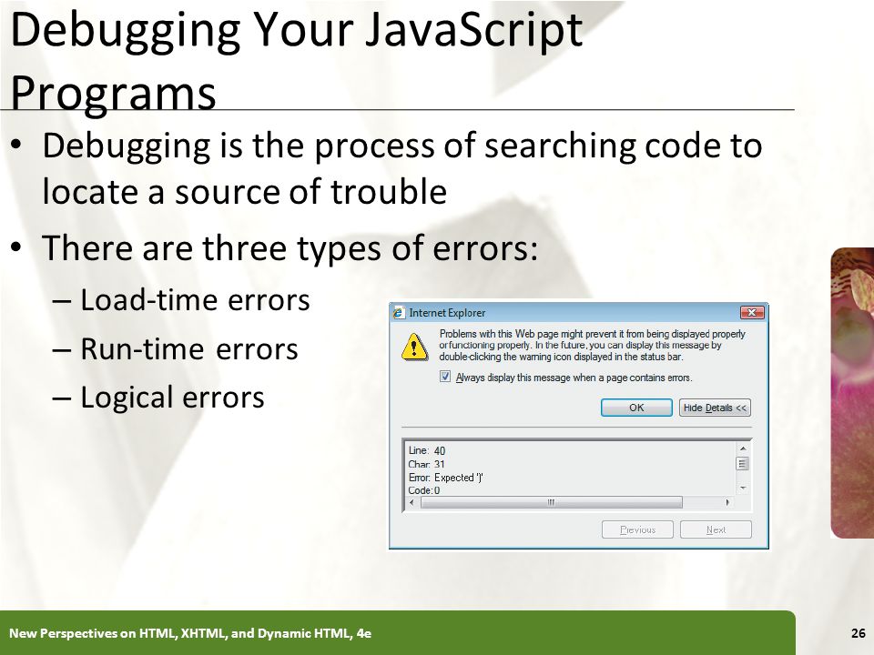 Debugging Your JavaScript Programs