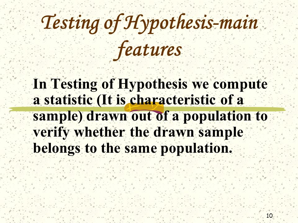 Testing of Hypothesis-main features