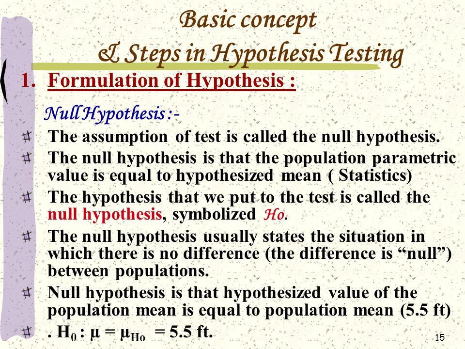Basic concept & Steps in Hypothesis Testing