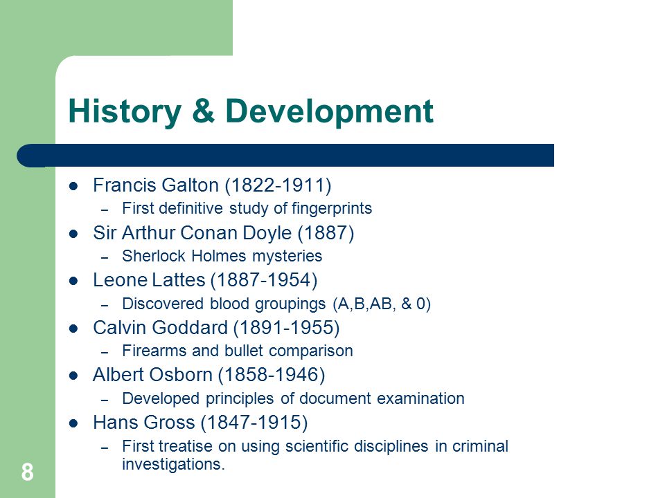 History & Development Francis Galton ( )