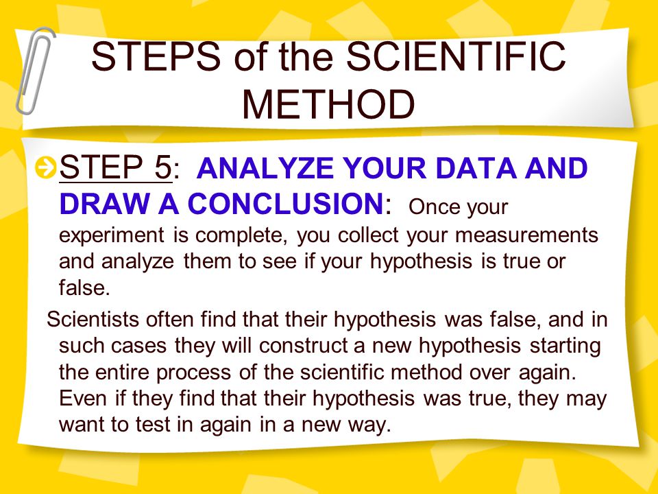 STEPS of the SCIENTIFIC METHOD