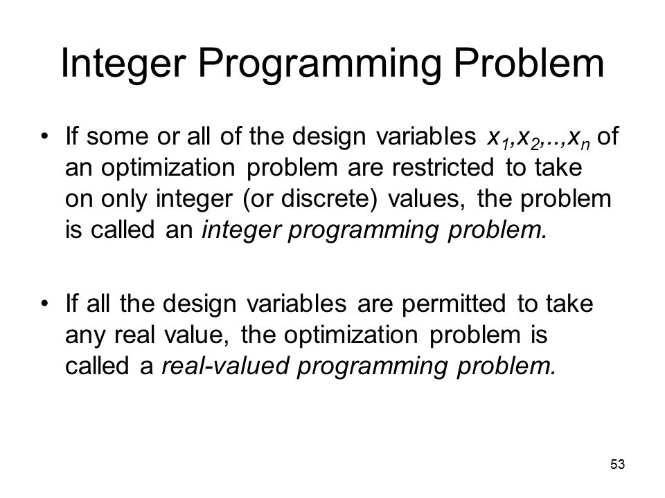 Integer Programming Problem