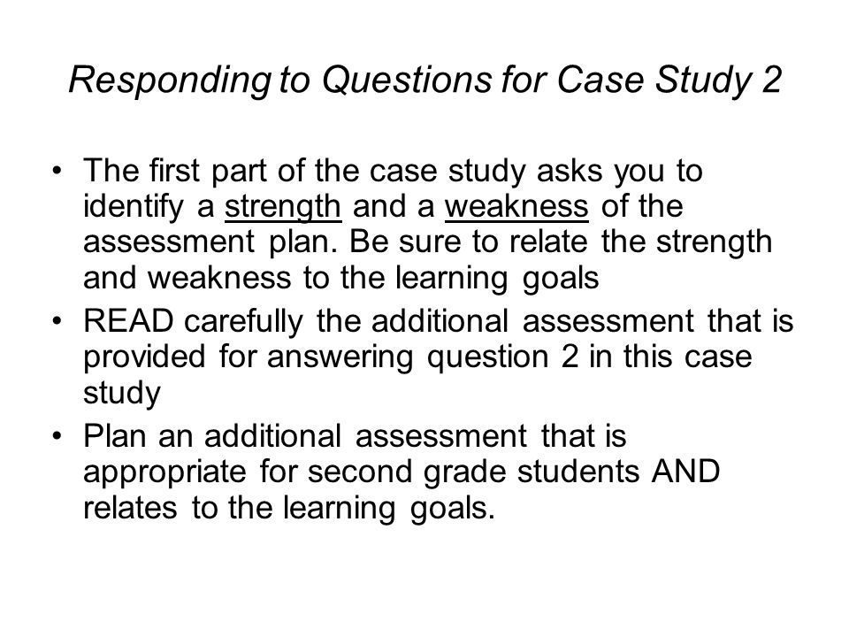 Responding to Questions for Case Study 2