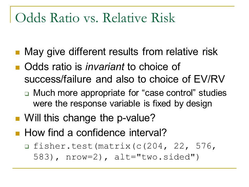Confidence Interval For Relative Risk Ppt Video Online Download