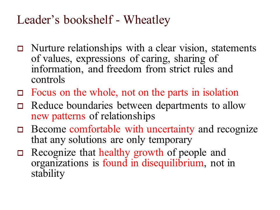 Leader’s bookshelf - Wheatley