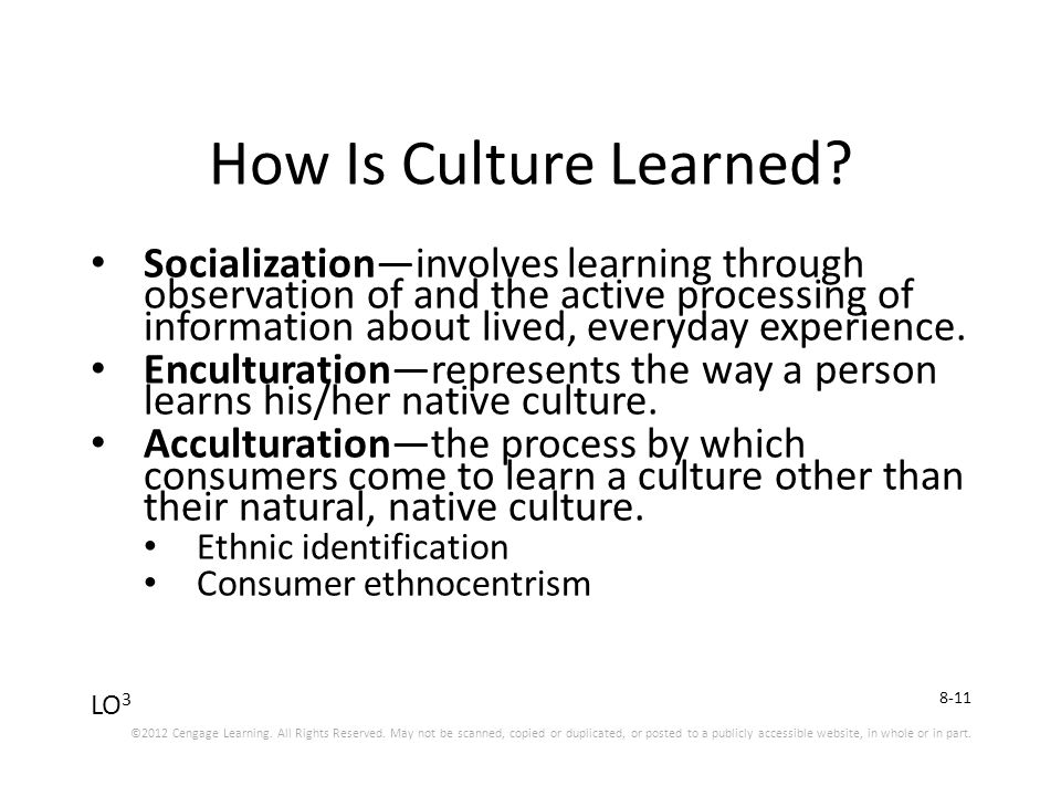 how is culture learned