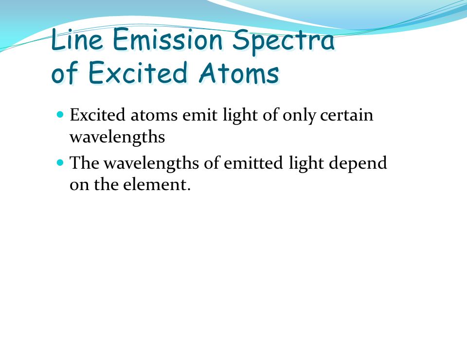 Line Emission Spectra of Excited Atoms