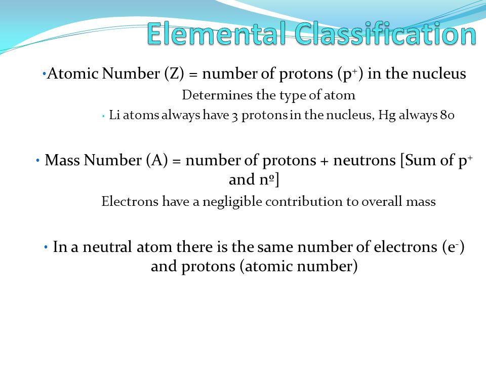Elemental Classification