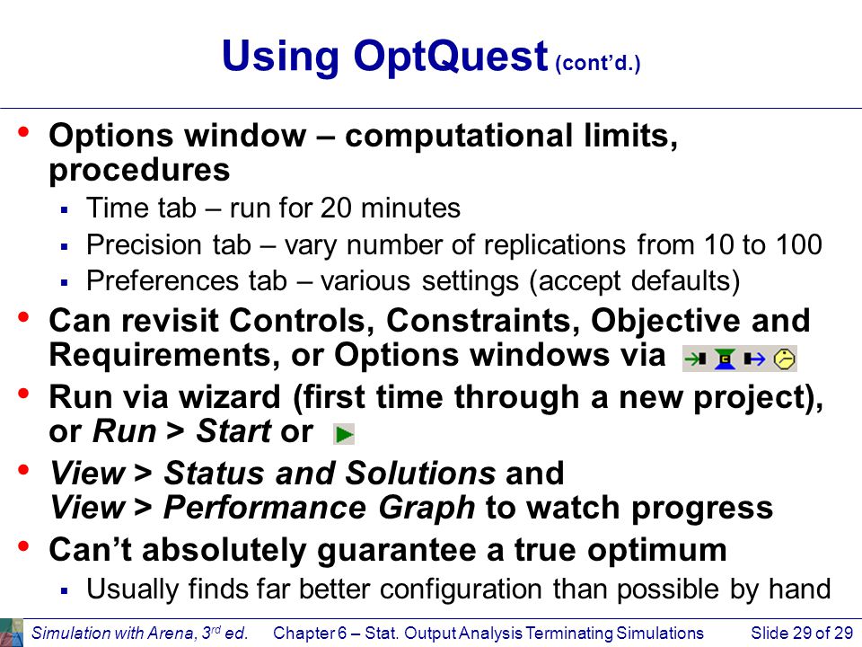 Using OptQuest (cont’d.)