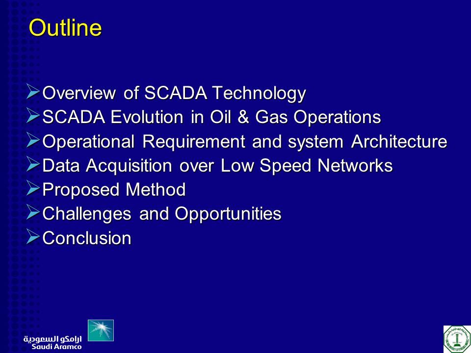 Outline Overview of SCADA Technology