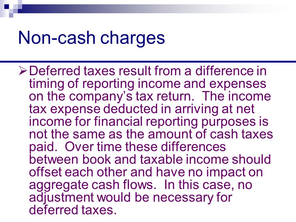 Non-cash charges