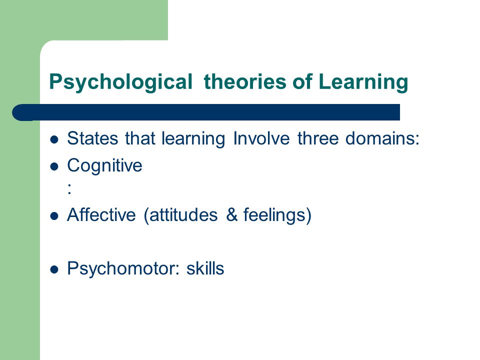 Psychological theories of Learning