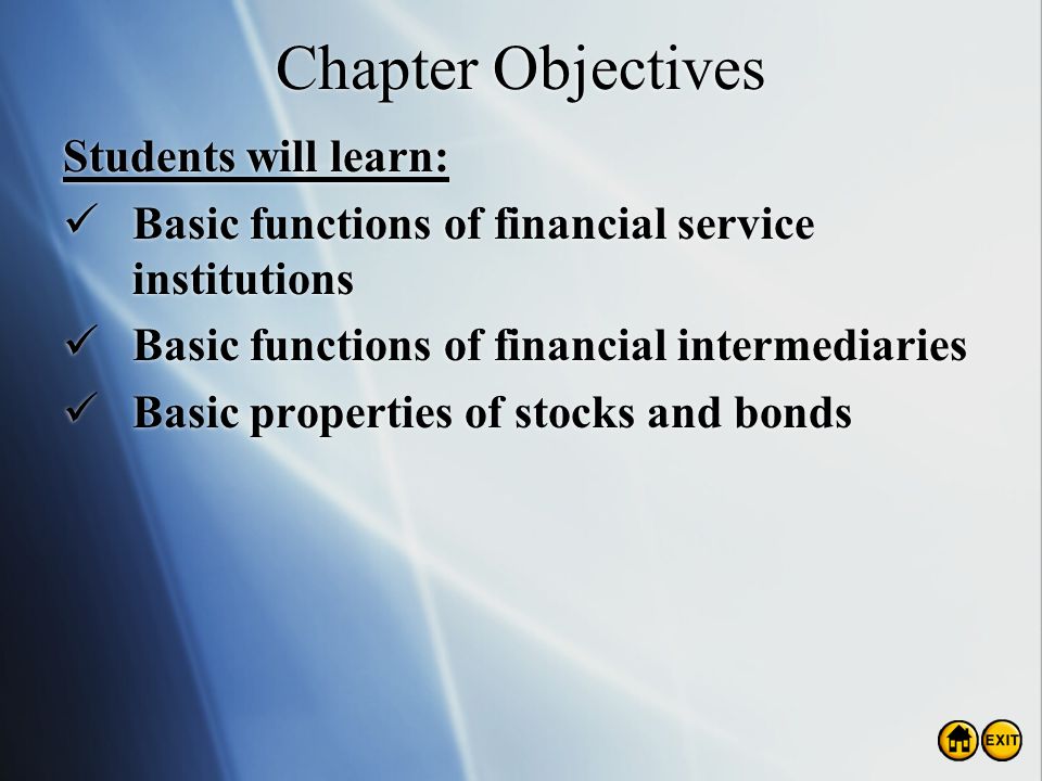Chapter Objectives Students will learn: