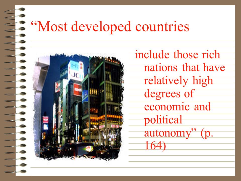 Most developed countries