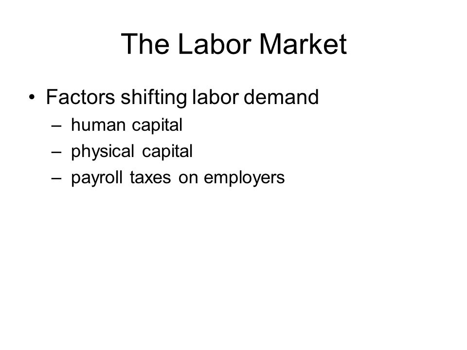 The Labor Market Factors shifting labor demand human capital