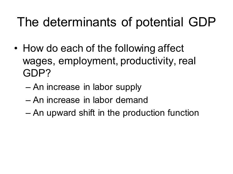 The determinants of potential GDP