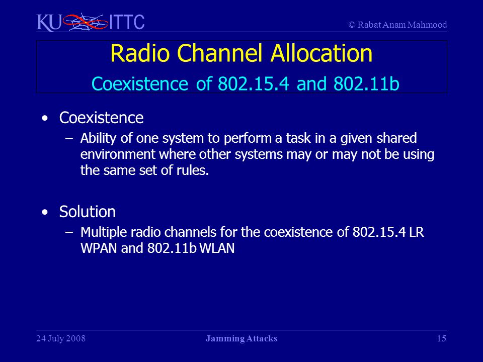 Radio Channel Allocation Coexistence of and b