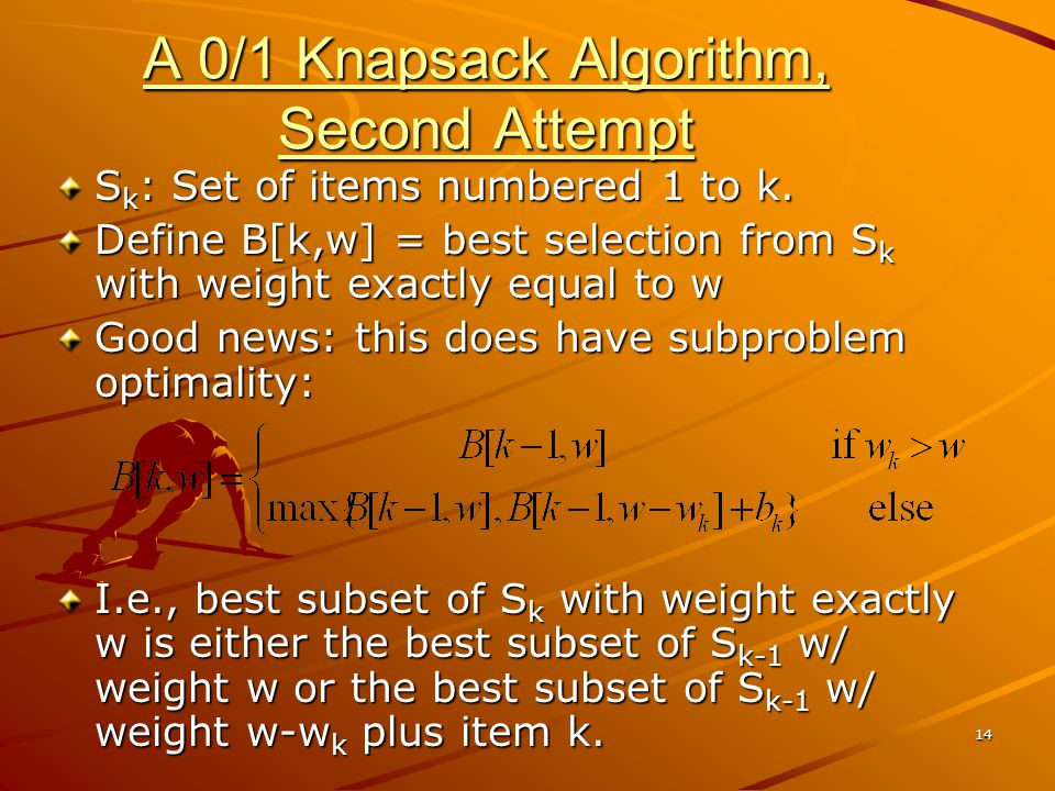 A 0/1 Knapsack Algorithm, Second Attempt
