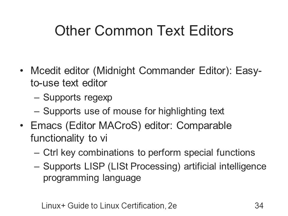 Other Common Text Editors