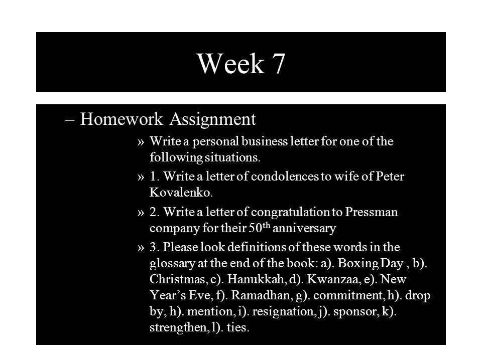 Week 7 Homework Assignment