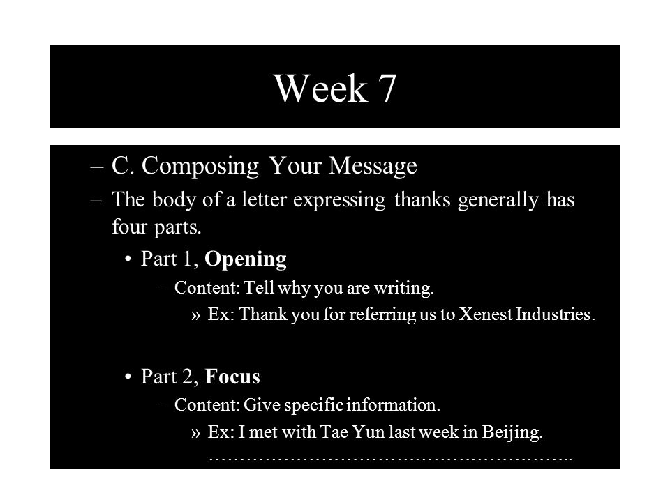 Week 7 C. Composing Your Message