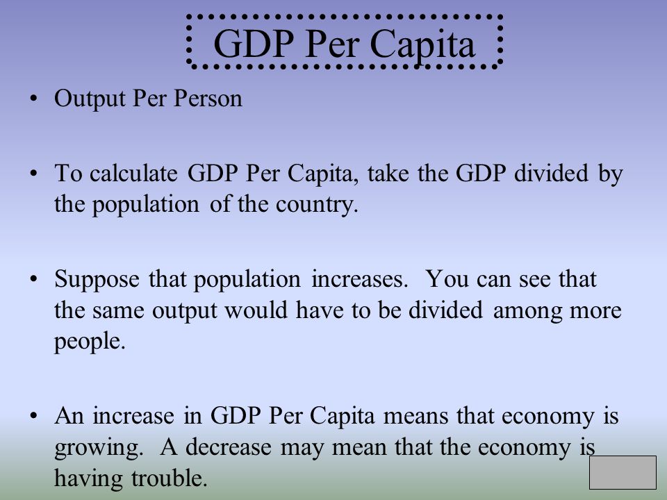 GDP Per Capita Output Per Person