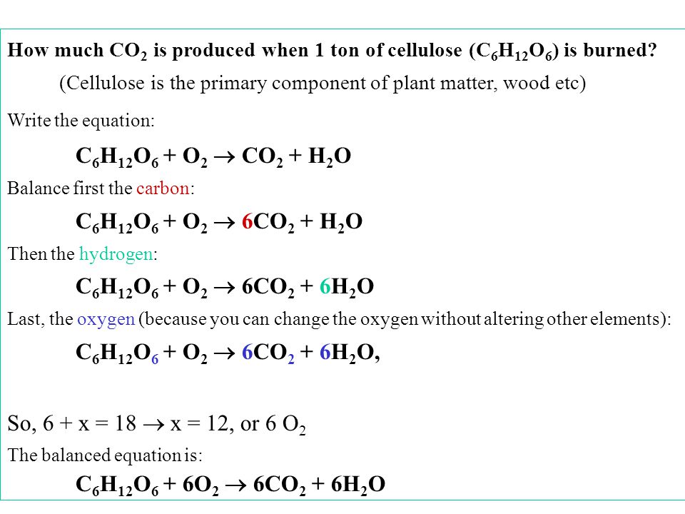 CO2 + H2O C6H12O6 + O2 ? 