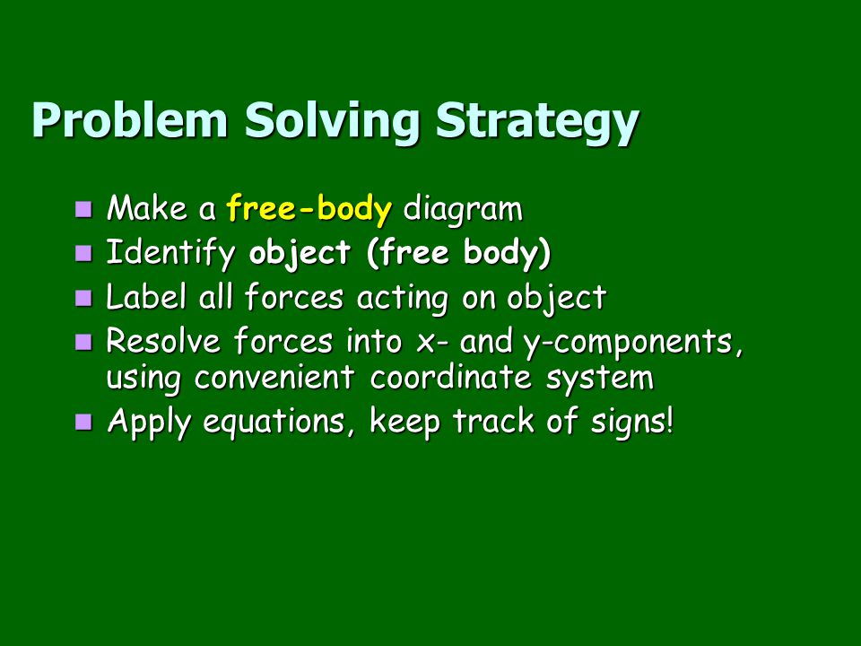 Problem Solving Strategy