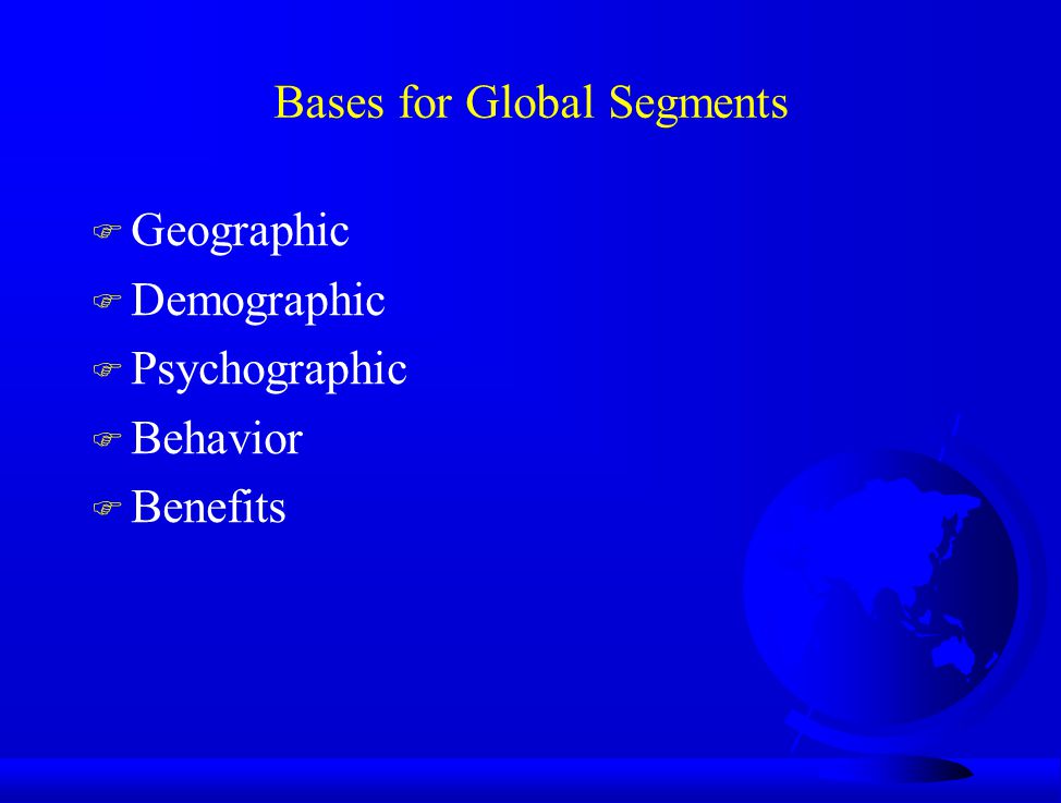 Bases for Global Segments