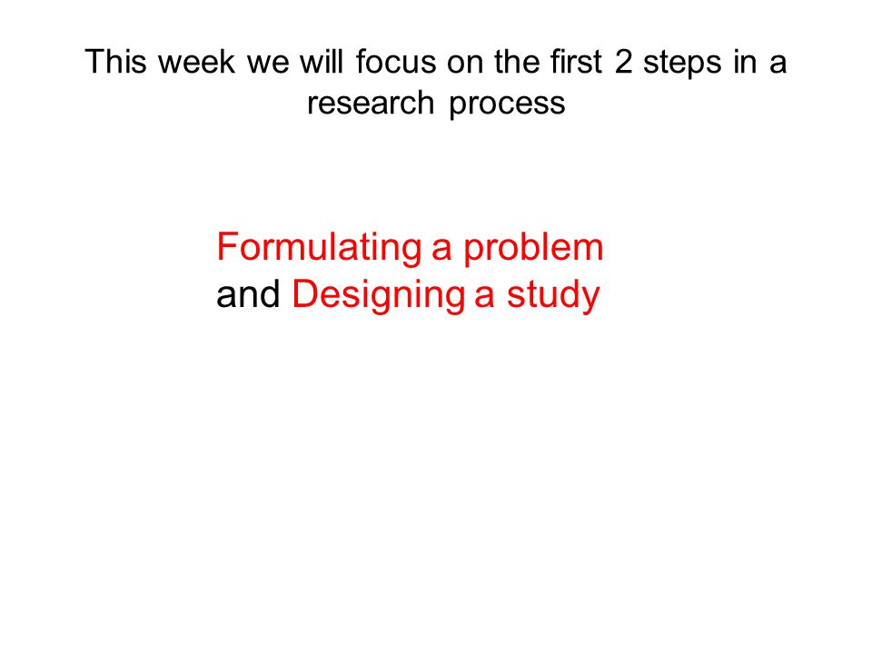 This week we will focus on the first 2 steps in a research process