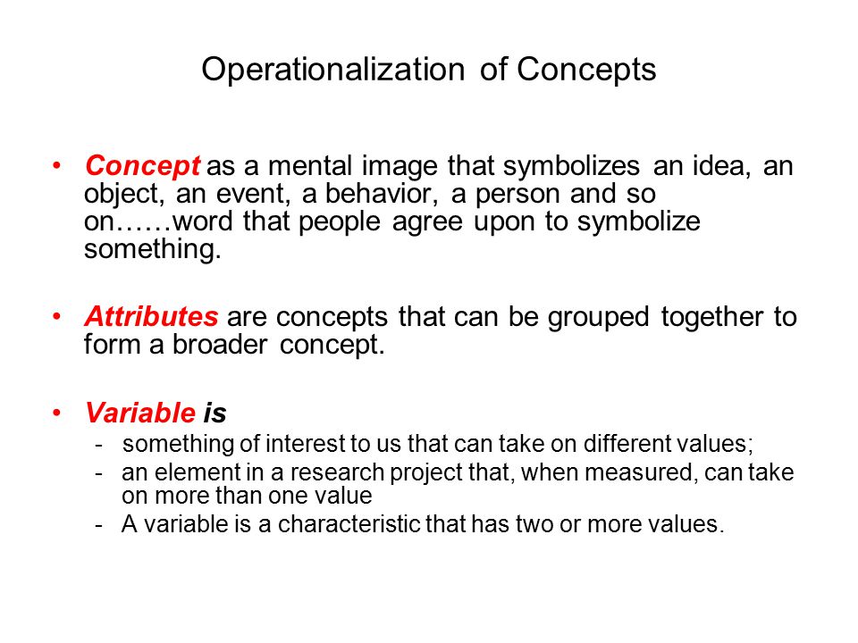 Operationalization of Concepts