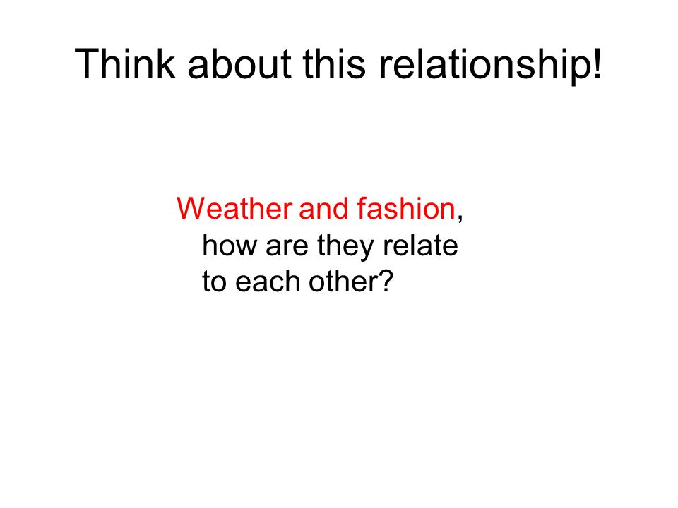 Think about this relationship!