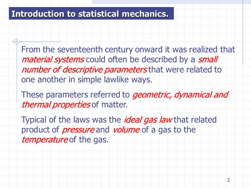 Lecture 1 Introduction To Statistical Mechanics Ppt Download