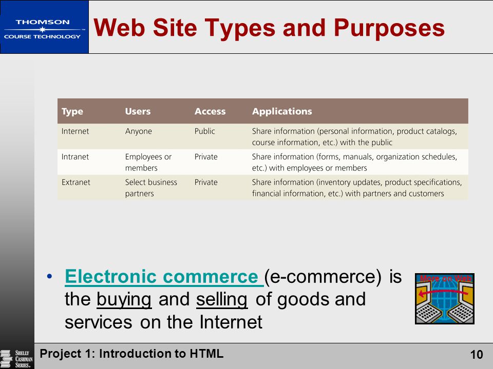Web Site Types and Purposes