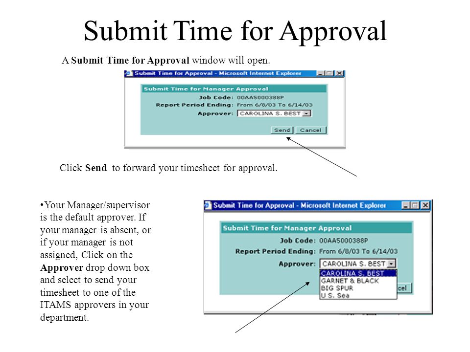 Submit Time for Approval