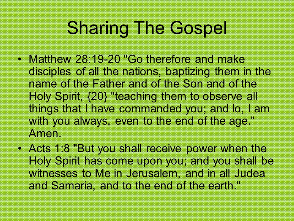 Sharing The Gospel