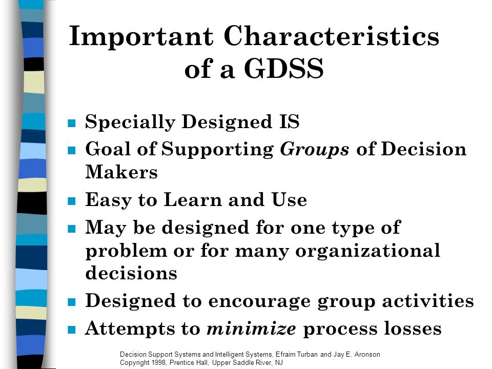 explain the characteristics of gdss