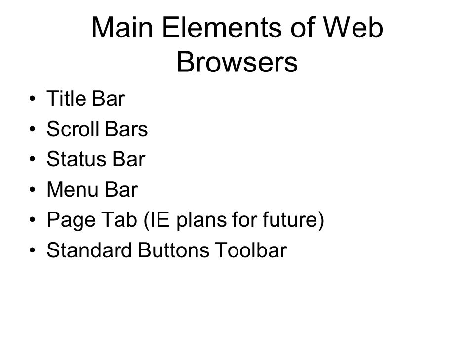 Main Elements of Web Browsers