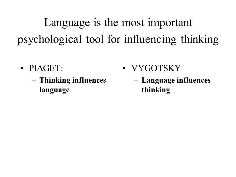 Language is the most important psychological tool for influencing thinking
