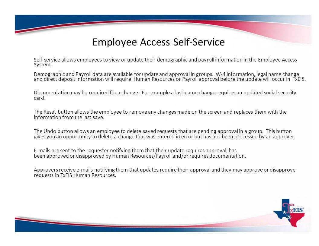 Employee Access Self‐Service